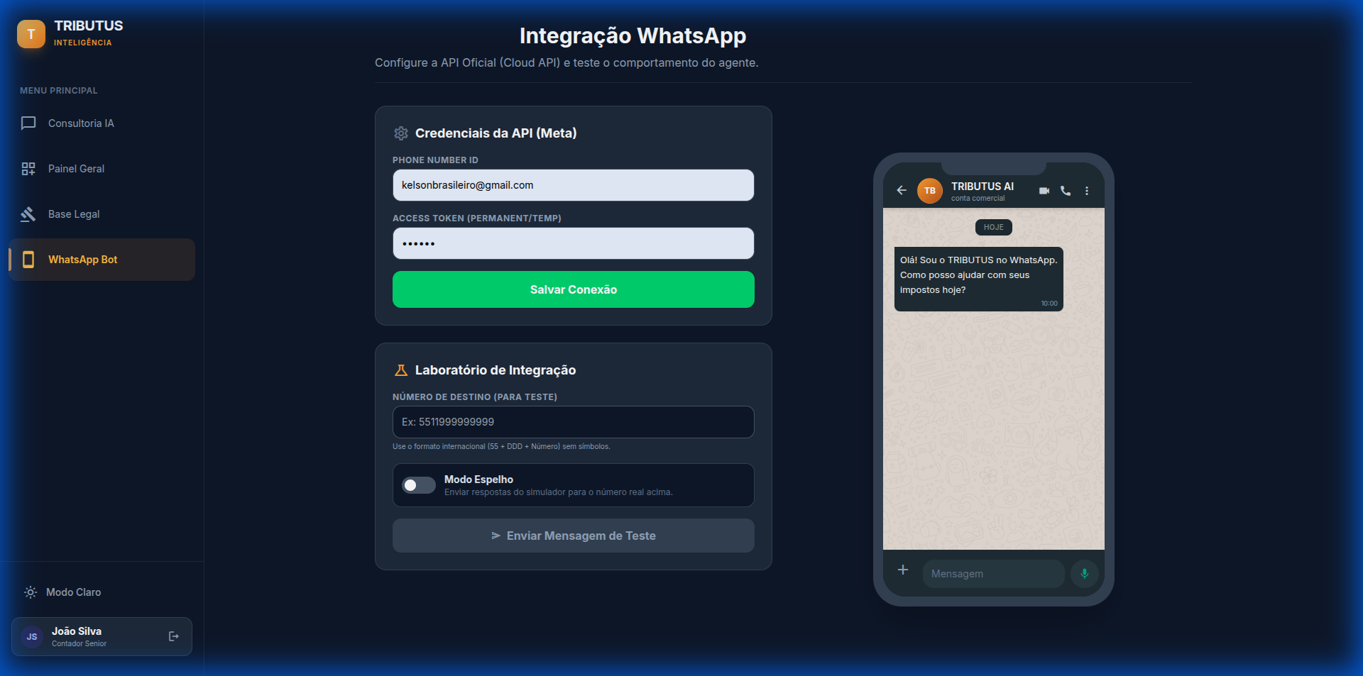 Integração WhatsApp
